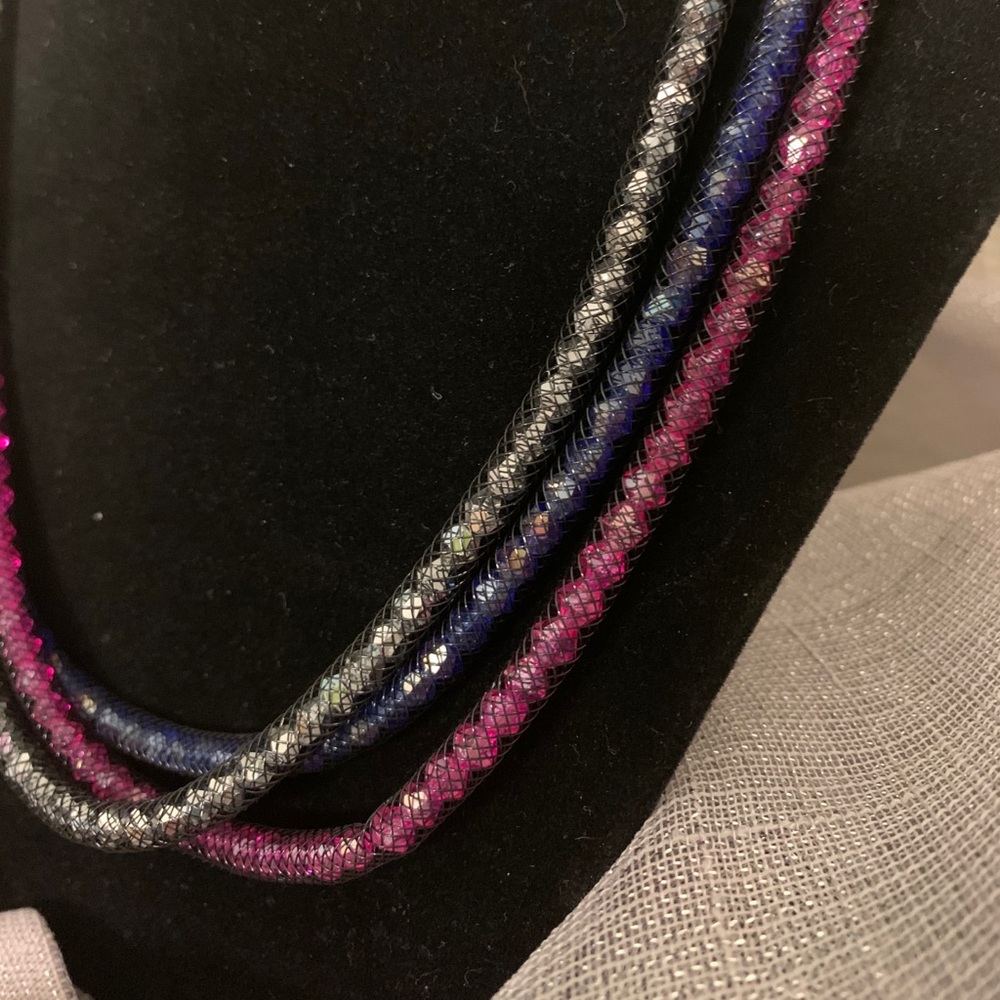 Meshed Crystal necklaces. Set of 3